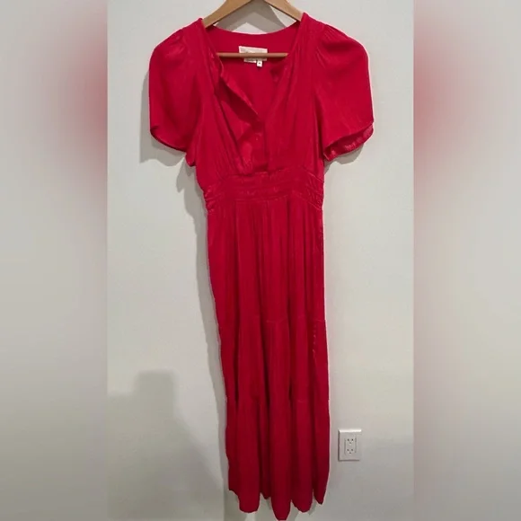 ANTHROPOLOGIE Somerset Maxi Dress, Magenta, XXS - Picture 6 of 11